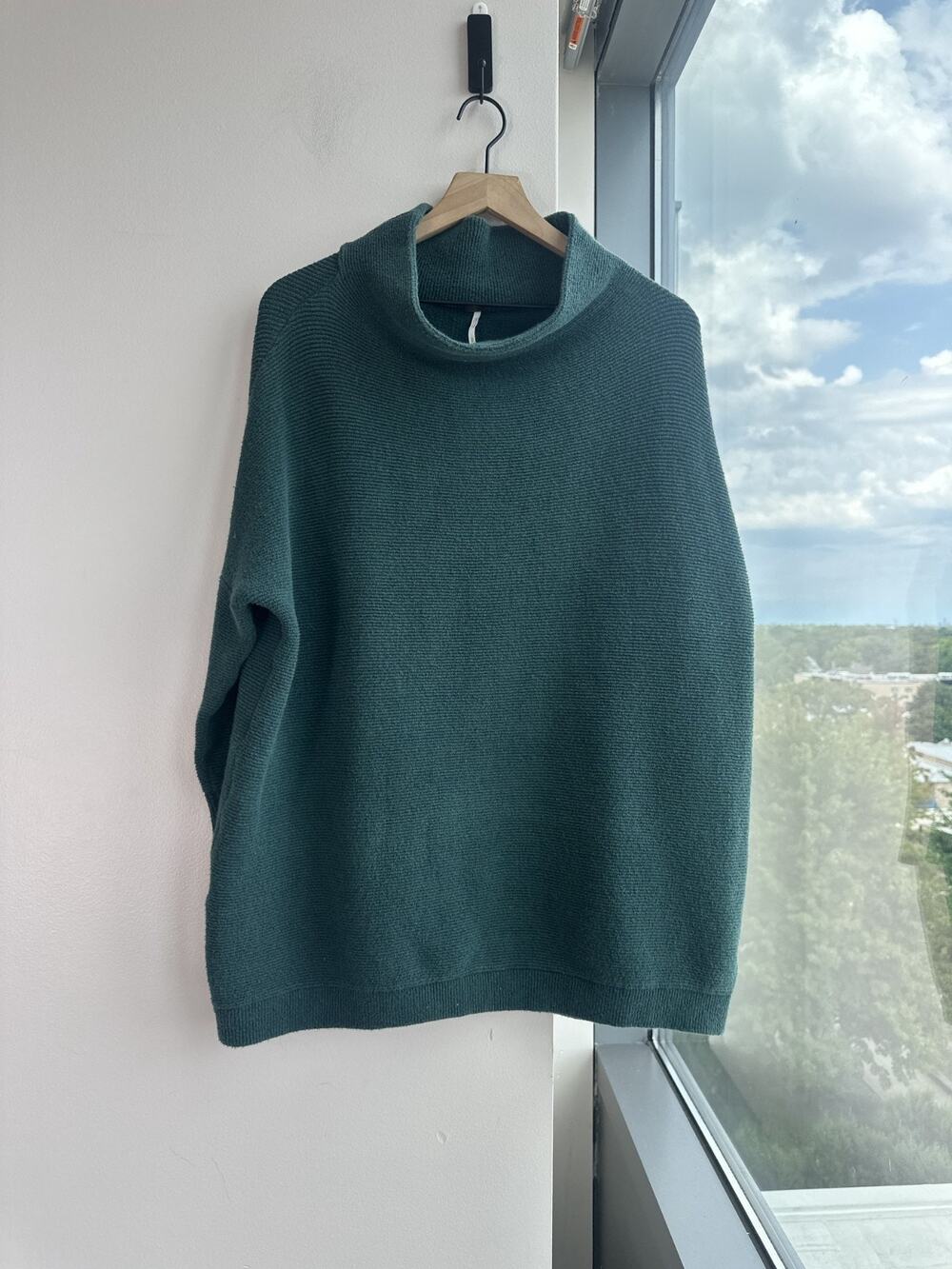 Free People Ottoman Slouchy Tunic Sweater Teal Women's Sz SP